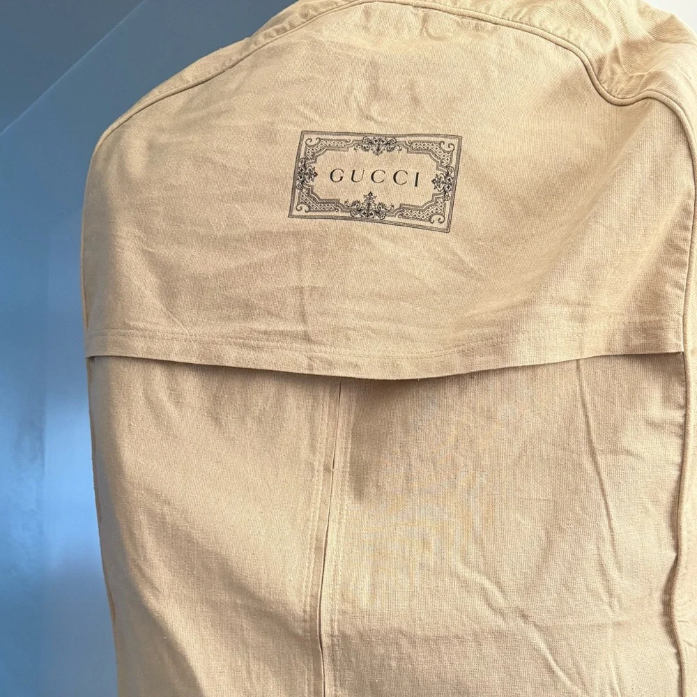 Gucci• Reversible Light Blue Denim & Beige GG Monogram Jacket